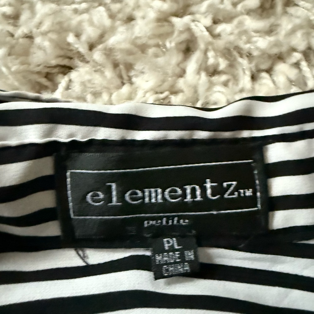 Claiborne Black and White Casual Button Down Shirt with Classic Pinstripe - Picture 5 of 6